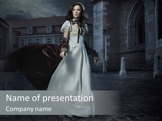 Person Building Old Fashioned PowerPoint Template