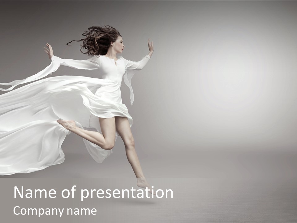 Dress Jump Human PowerPoint Template