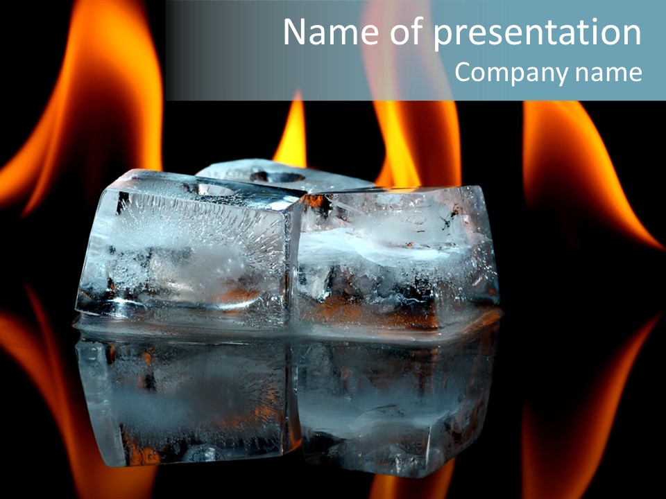 Flames Nobody Cubes PowerPoint Template