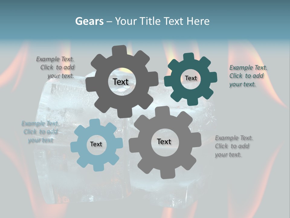 Flames Nobody Cubes PowerPoint Template