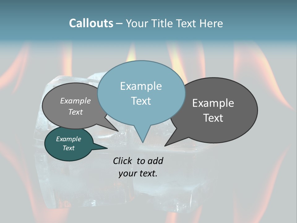 Flames Nobody Cubes PowerPoint Template