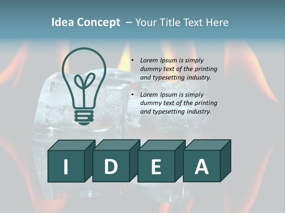 Flames Nobody Cubes PowerPoint Template