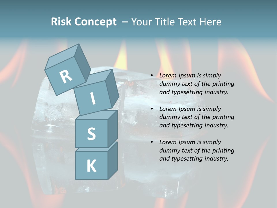 Flames Nobody Cubes PowerPoint Template