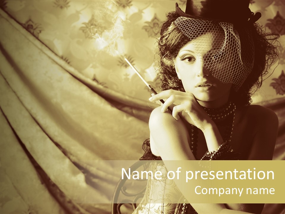 Dreaming Woman Beautiful PowerPoint Template