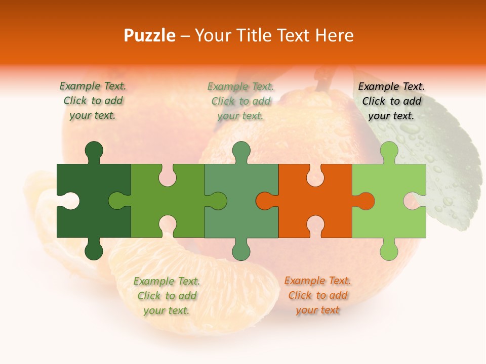 Close Up Tangerine Segment PowerPoint Template