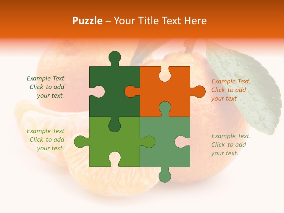 Close Up Tangerine Segment PowerPoint Template