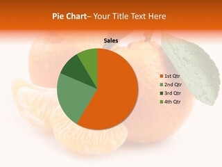 Close Up Tangerine Segment PowerPoint Template