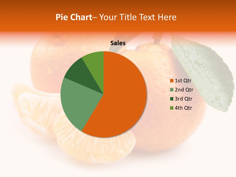 Close Up Tangerine Segment PowerPoint Template