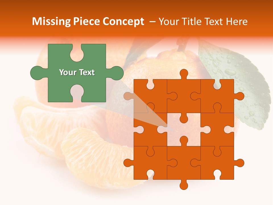 Close Up Tangerine Segment PowerPoint Template