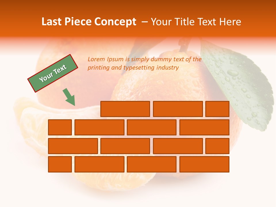 Close Up Tangerine Segment PowerPoint Template