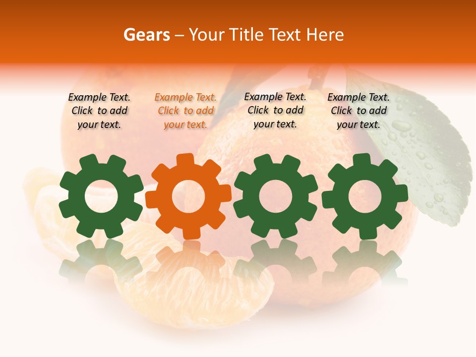 Close Up Tangerine Segment PowerPoint Template