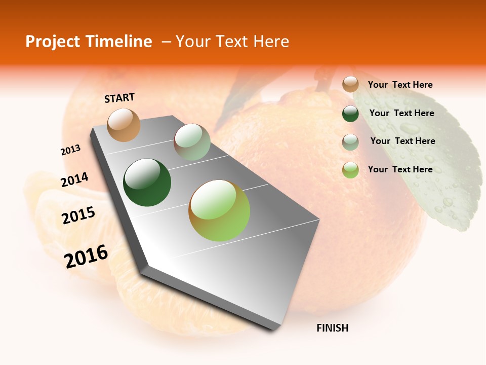 Close Up Tangerine Segment PowerPoint Template