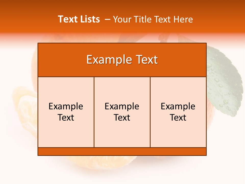 Close Up Tangerine Segment PowerPoint Template