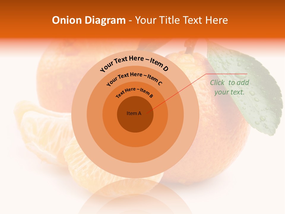 Close Up Tangerine Segment PowerPoint Template