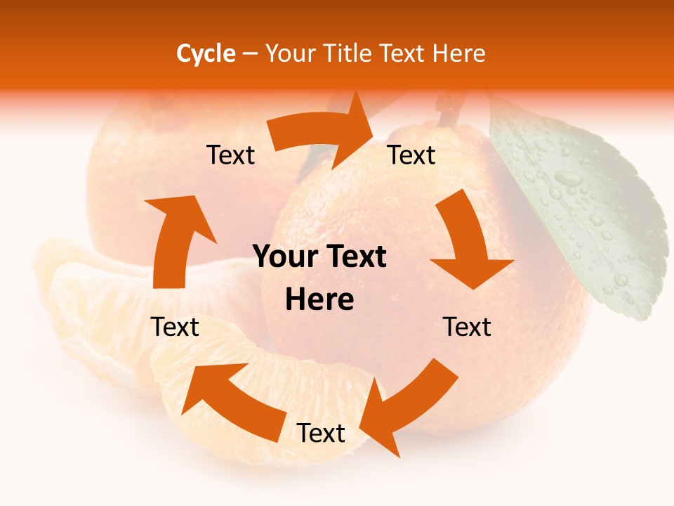 Close Up Tangerine Segment PowerPoint Template