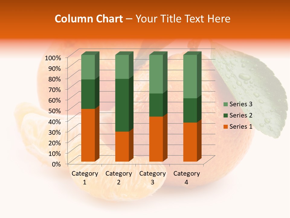 Close Up Tangerine Segment PowerPoint Template
