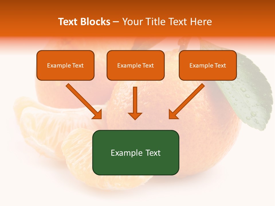 Close Up Tangerine Segment PowerPoint Template