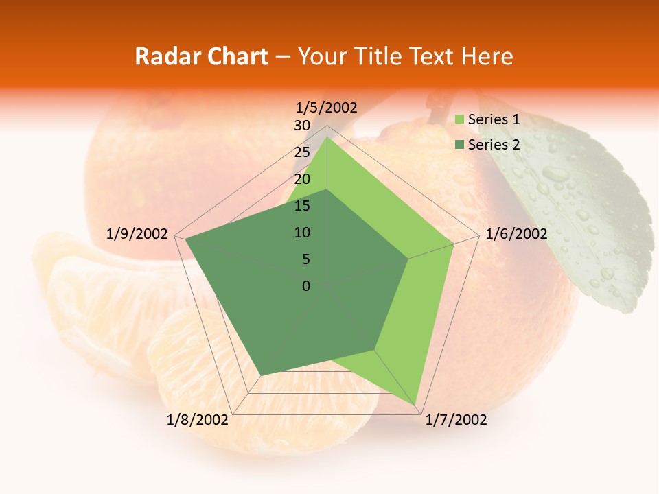 Close Up Tangerine Segment PowerPoint Template