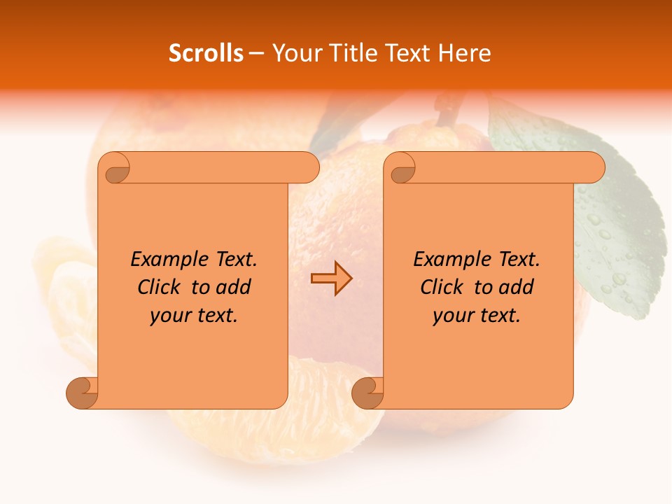 Close Up Tangerine Segment PowerPoint Template