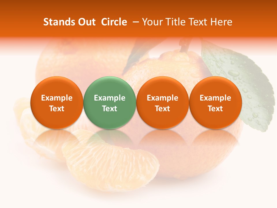 Close Up Tangerine Segment PowerPoint Template