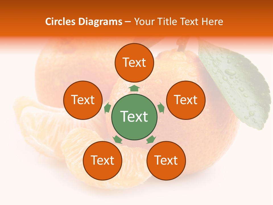 Close Up Tangerine Segment PowerPoint Template