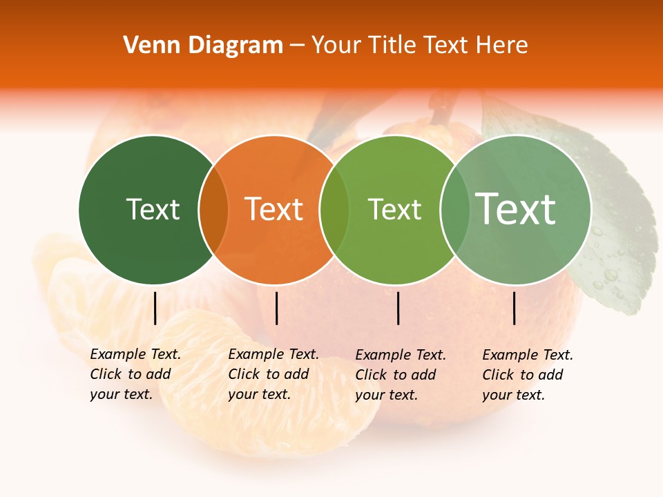 Close Up Tangerine Segment PowerPoint Template