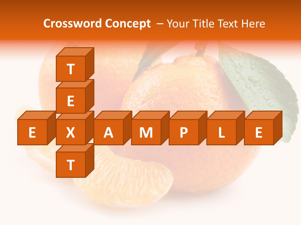 Close Up Tangerine Segment PowerPoint Template