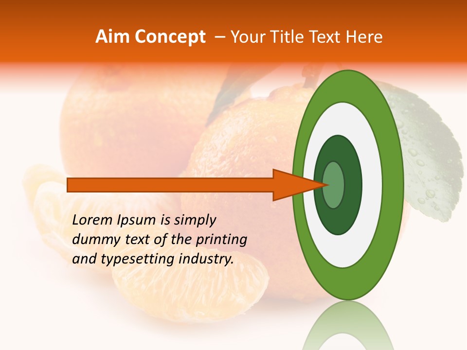 Close Up Tangerine Segment PowerPoint Template