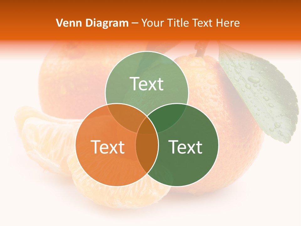 Close Up Tangerine Segment PowerPoint Template