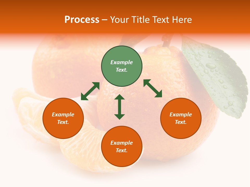 Close Up Tangerine Segment PowerPoint Template