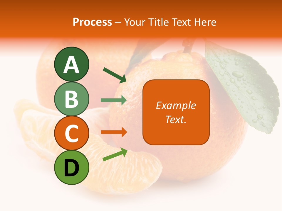 Close Up Tangerine Segment PowerPoint Template