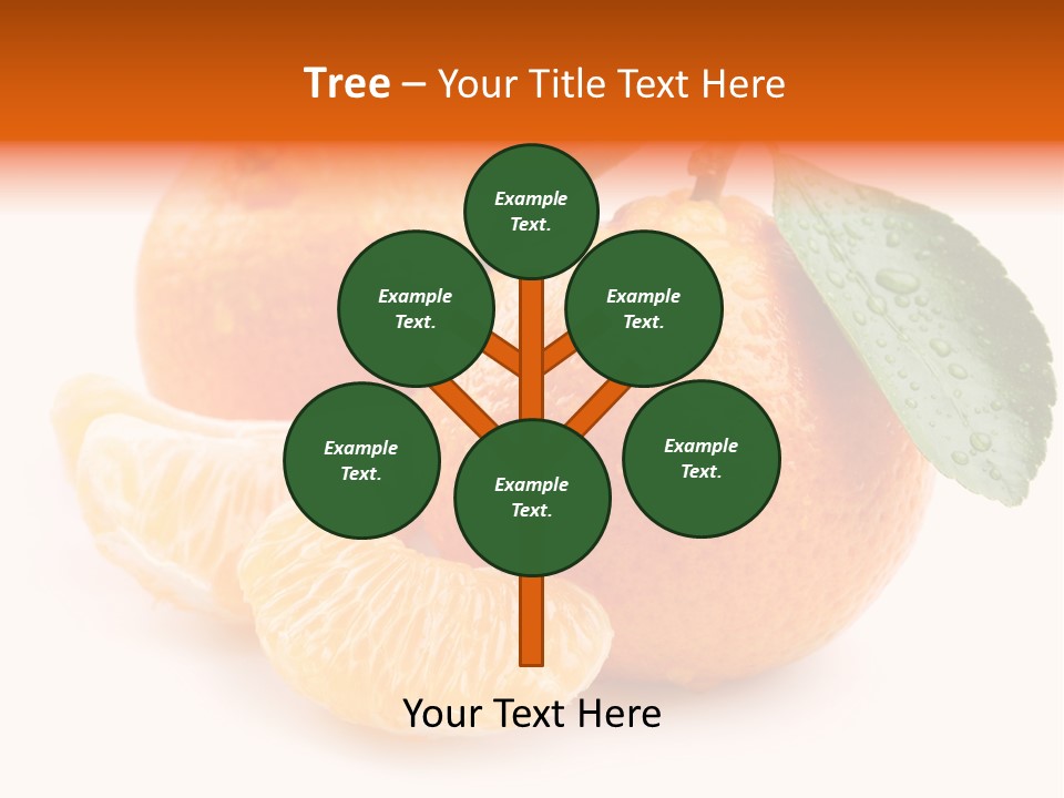 Close Up Tangerine Segment PowerPoint Template