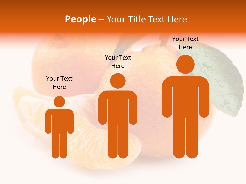 Close Up Tangerine Segment PowerPoint Template