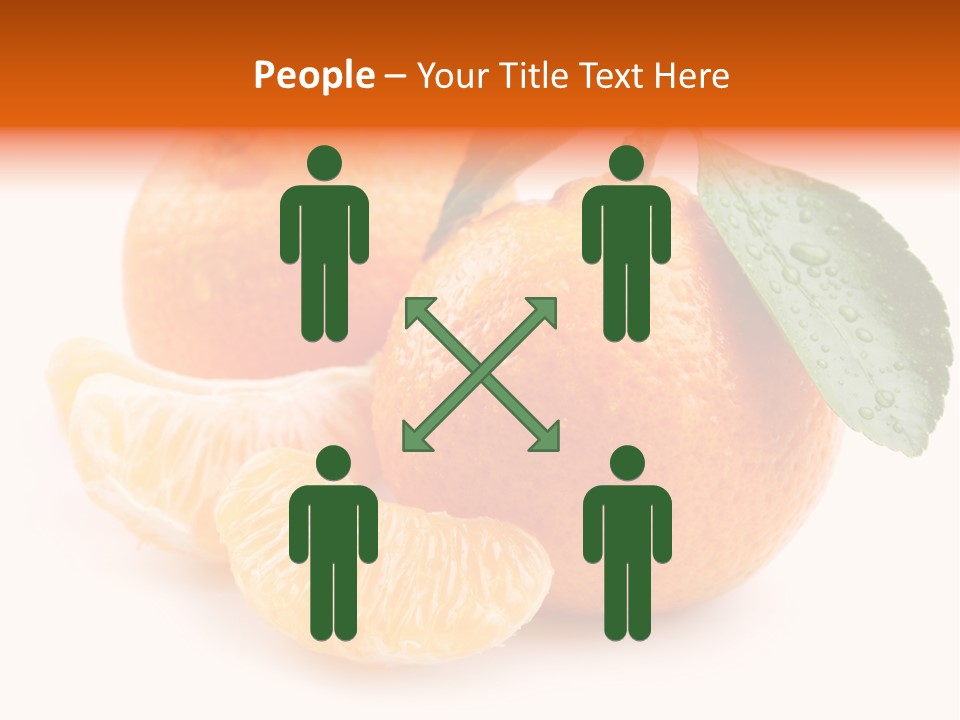 Close Up Tangerine Segment PowerPoint Template
