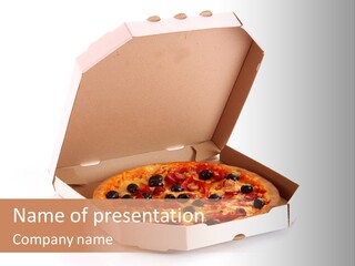 Box Delivery Olive PowerPoint Template