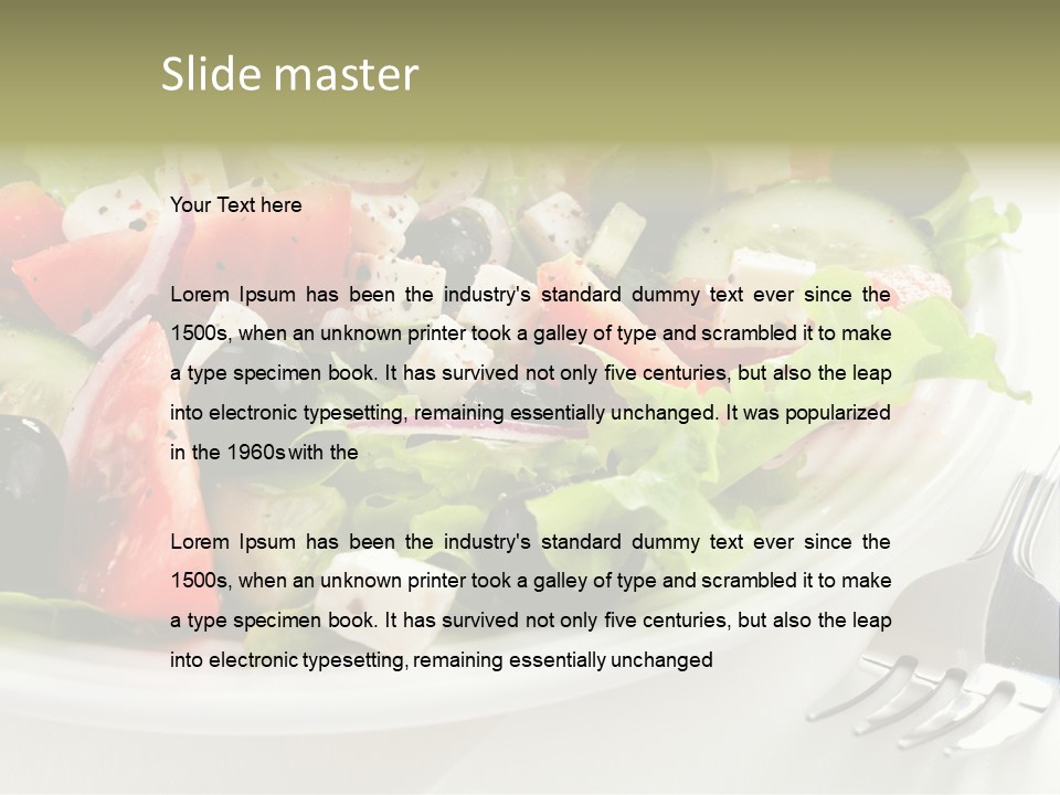 Cheese Diet Plate PowerPoint Template