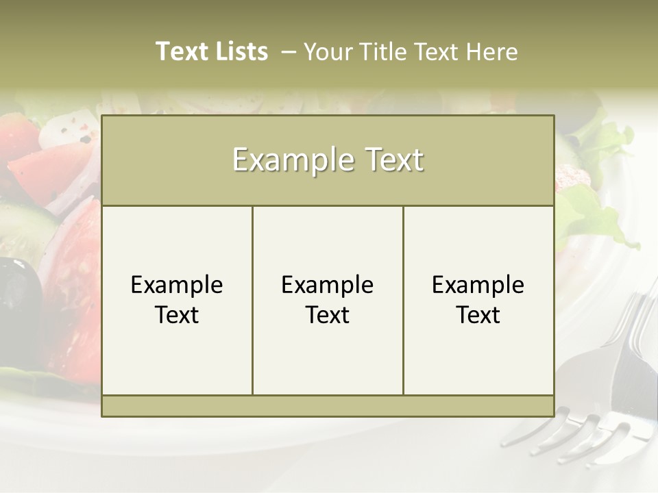 Lettuce Italian Low Fat PowerPoint Template