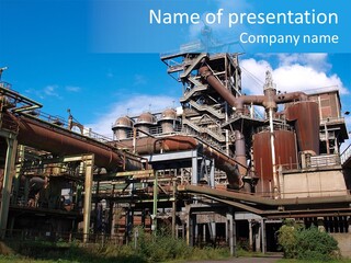 Architecture Steelwork Cloud PowerPoint Template