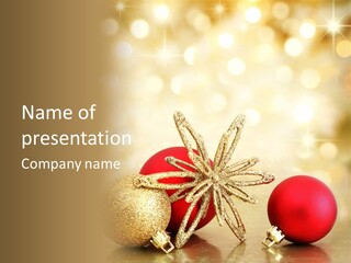 Blurred Golden Seasonal PowerPoint Template