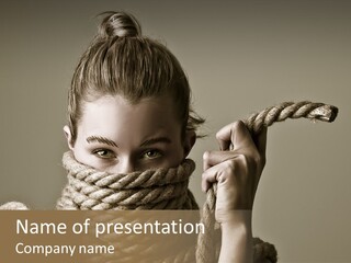 Stuck Person Constrain PowerPoint Template