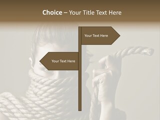 Stuck Person Constrain PowerPoint Template