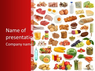 Water Bread Meat PowerPoint Template