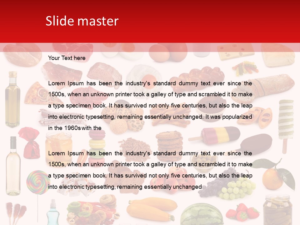 Water Bread Meat PowerPoint Template