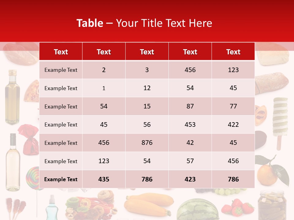 Water Bread Meat PowerPoint Template