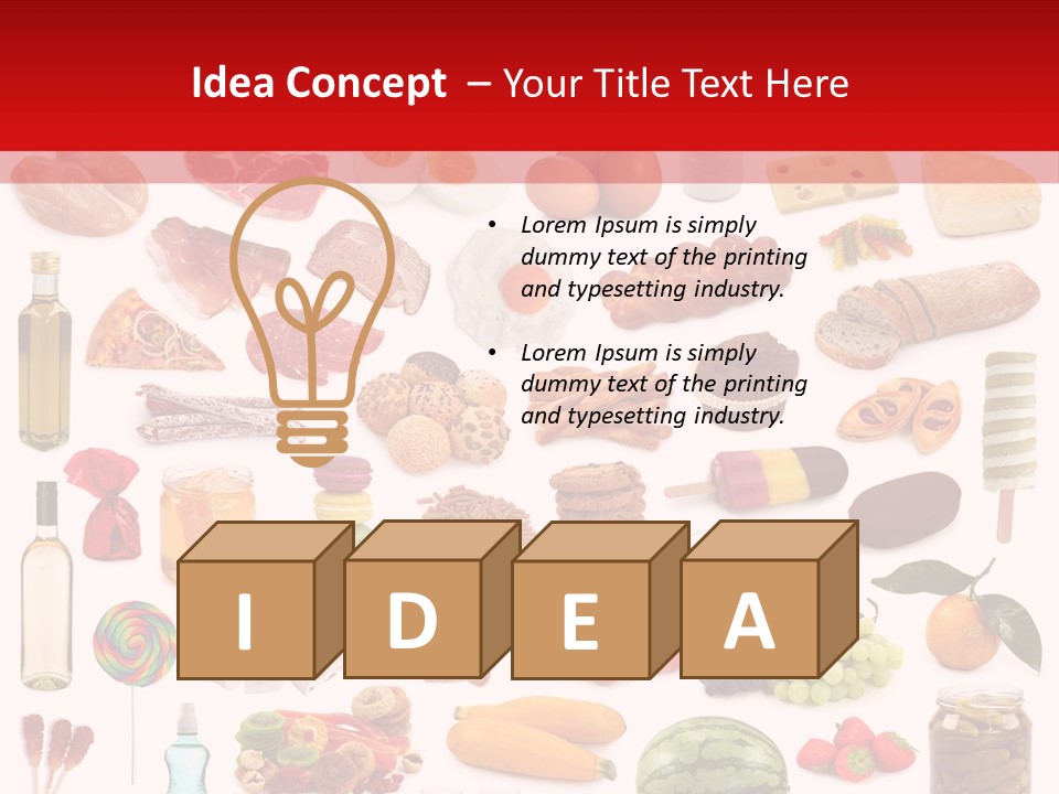 Water Bread Meat PowerPoint Template