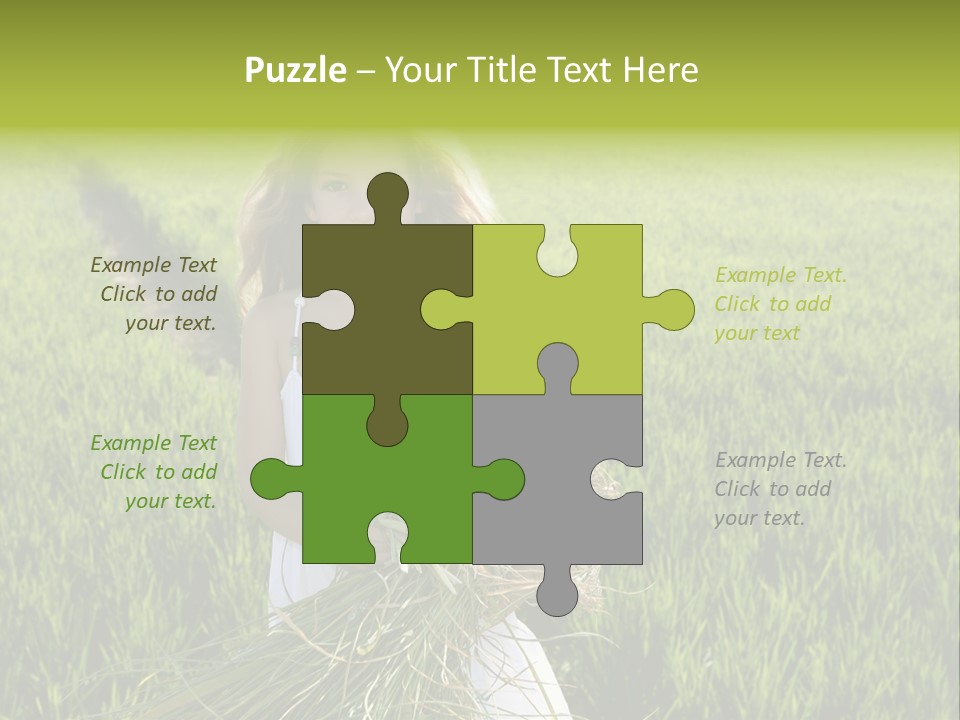 Holding Curly Joy PowerPoint Template