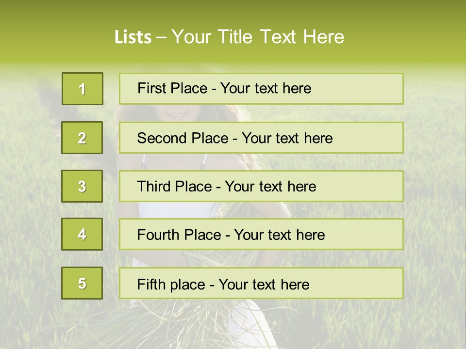 Holding Curly Joy PowerPoint Template