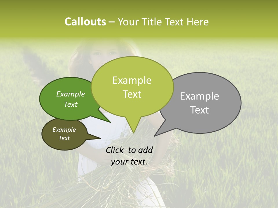 Holding Curly Joy PowerPoint Template