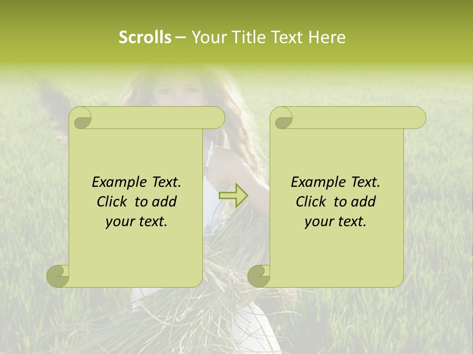 Holding Curly Joy PowerPoint Template