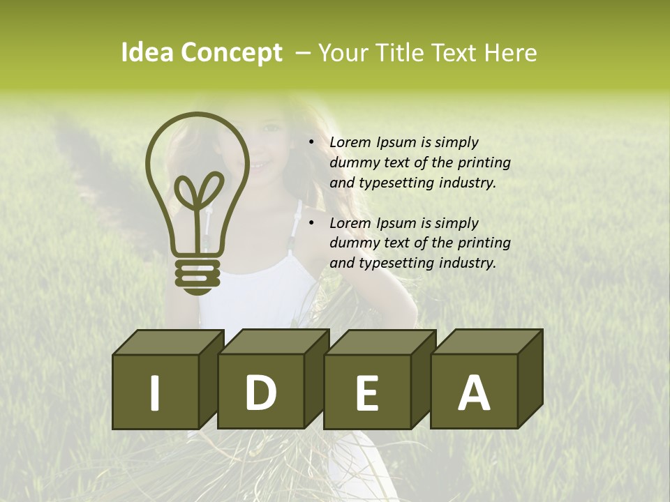 Holding Curly Joy PowerPoint Template